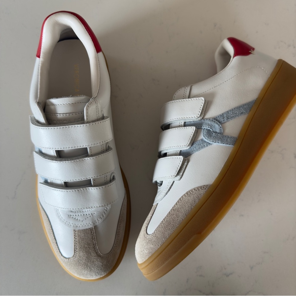 Veronica Beard Reagan Leather Velcro Sneaker Size: 6
